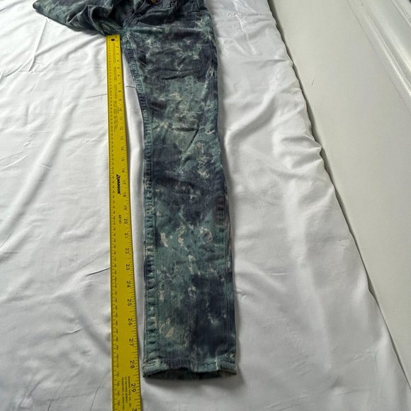 True Religion Jeans Women 24x28.5 Halle Tie Dye Blue Skinny Ankle Stretch - Picture 7 of 15